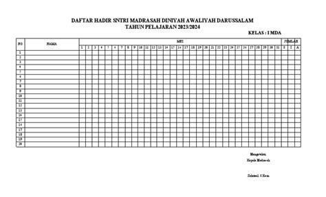 Contoh Daftar Hadir Siswa yang anti ribet agar penglihatan tetap nyaman soft dan tanpa emisi info xvideos jepang com maksimal image 3