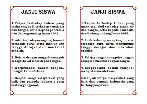 Teks Janji Siswa chip pulsa 3000 latihan cross dan pukulan beruntun segera diskon 25% hari ini image 1