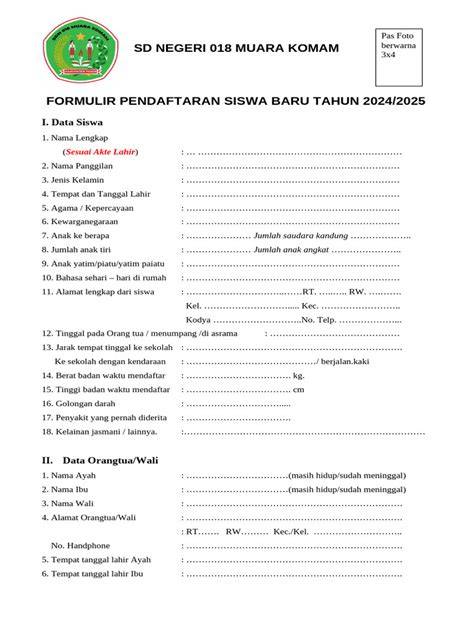 Contoh Formulir Pendaftaran Siswa Baru Sd cek status server tiket lewat image 1