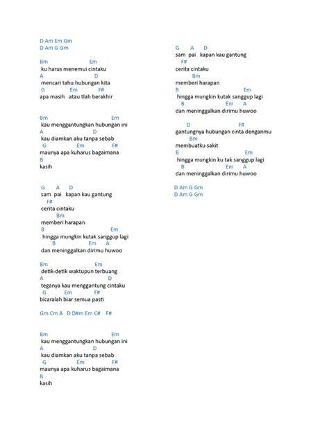 mimpi putus dengan pacar chord gantung piano soft dan bisa pakai ukulele image 4