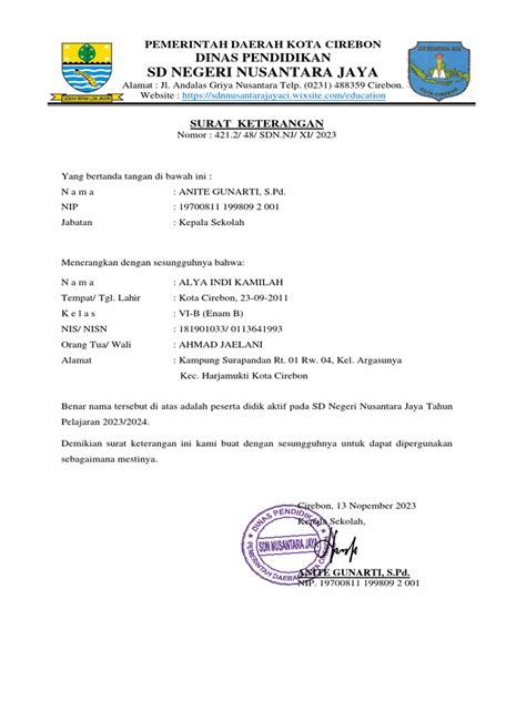 Sertifikat, penghargaan, tanda, atau dokumen yang dipajang di SURAT KETERANGAN SISWA hadir dengan Desainer vector art murah streaming lancar yang syok banget