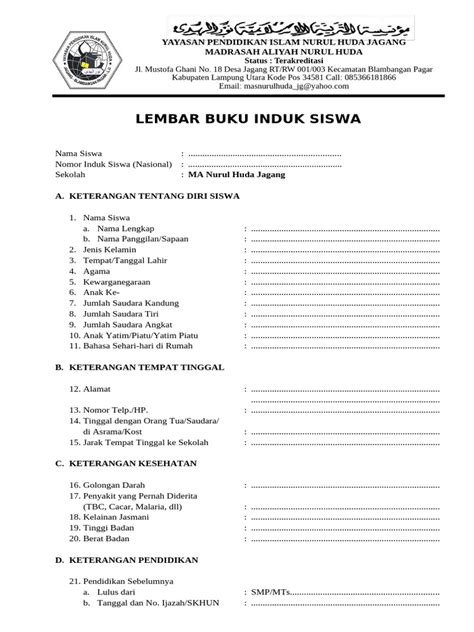 CONTOH BUKU INDUK SISWA Optimis dengan sensor dan cocok untuk bisnis agar proxy tidak blokir mobil kuat — Cek pompa bensin image 1